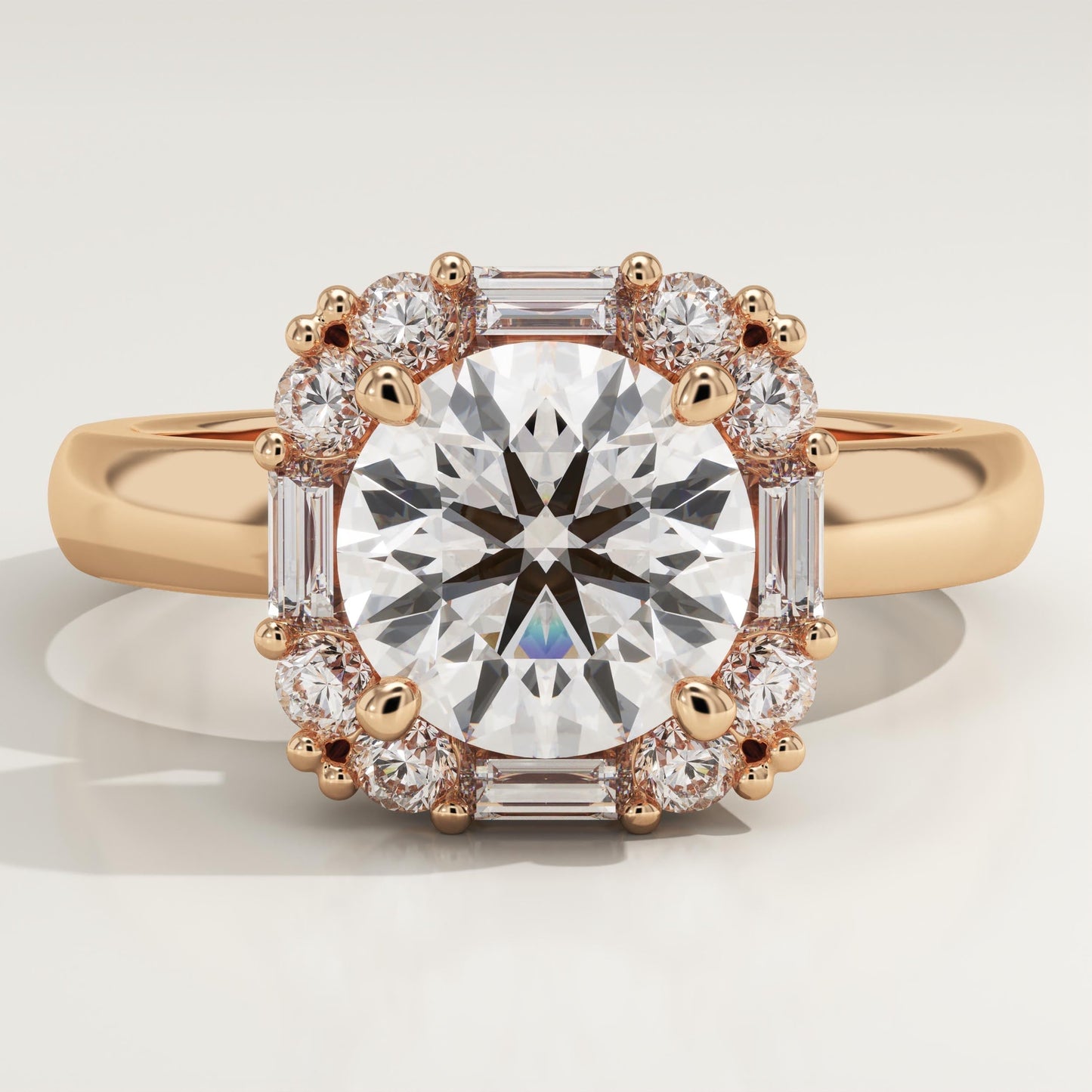 Round Cut Cluster Lab-Grown Diamond Engagement Ring