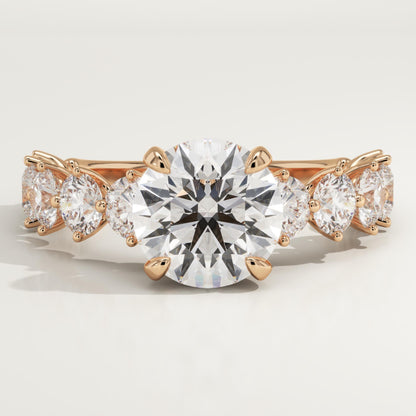 Round Cut Pave Lab-Grown Diamond Engagement Ring