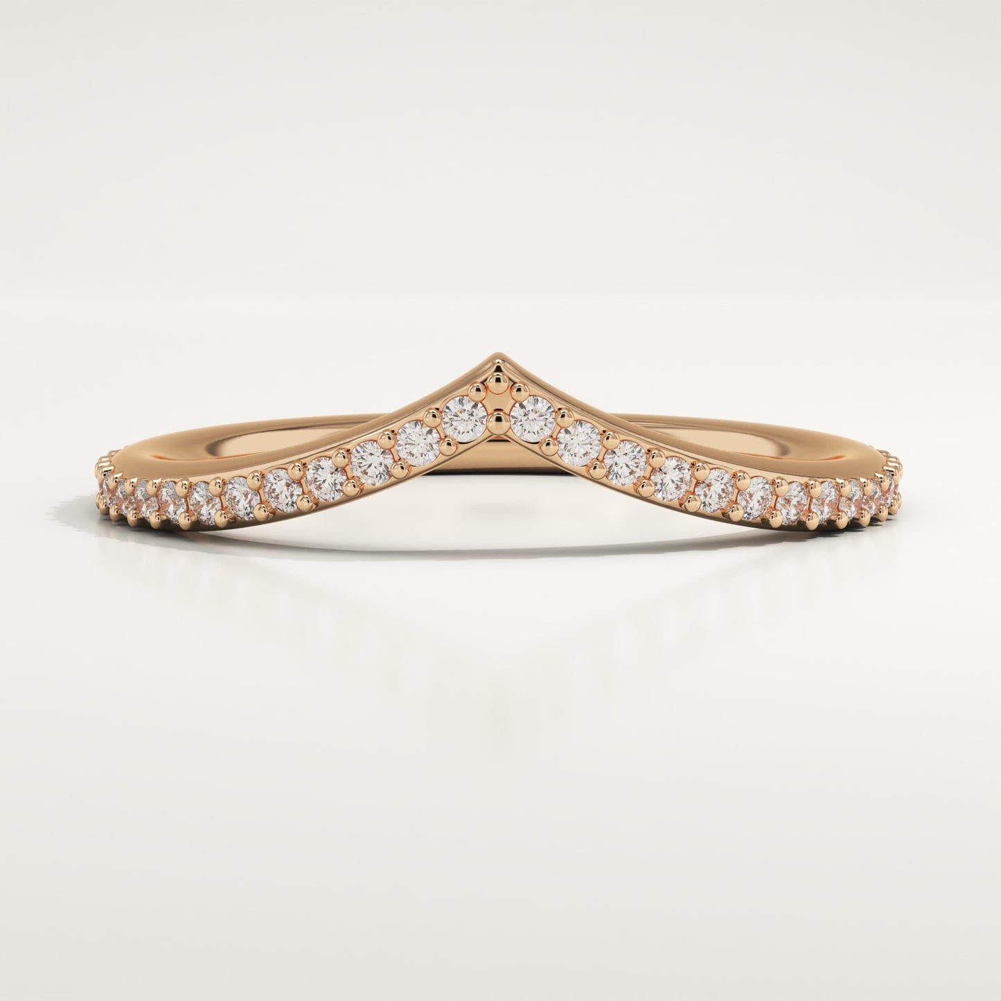 0.62 TCW Round Lab-Grown Diamond Curved Wedding Band