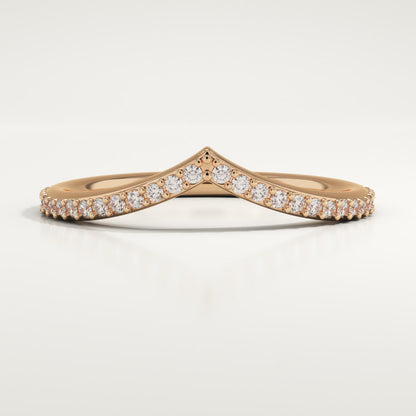 0.62 TCW Round Lab-Grown Diamond Curved Wedding Band