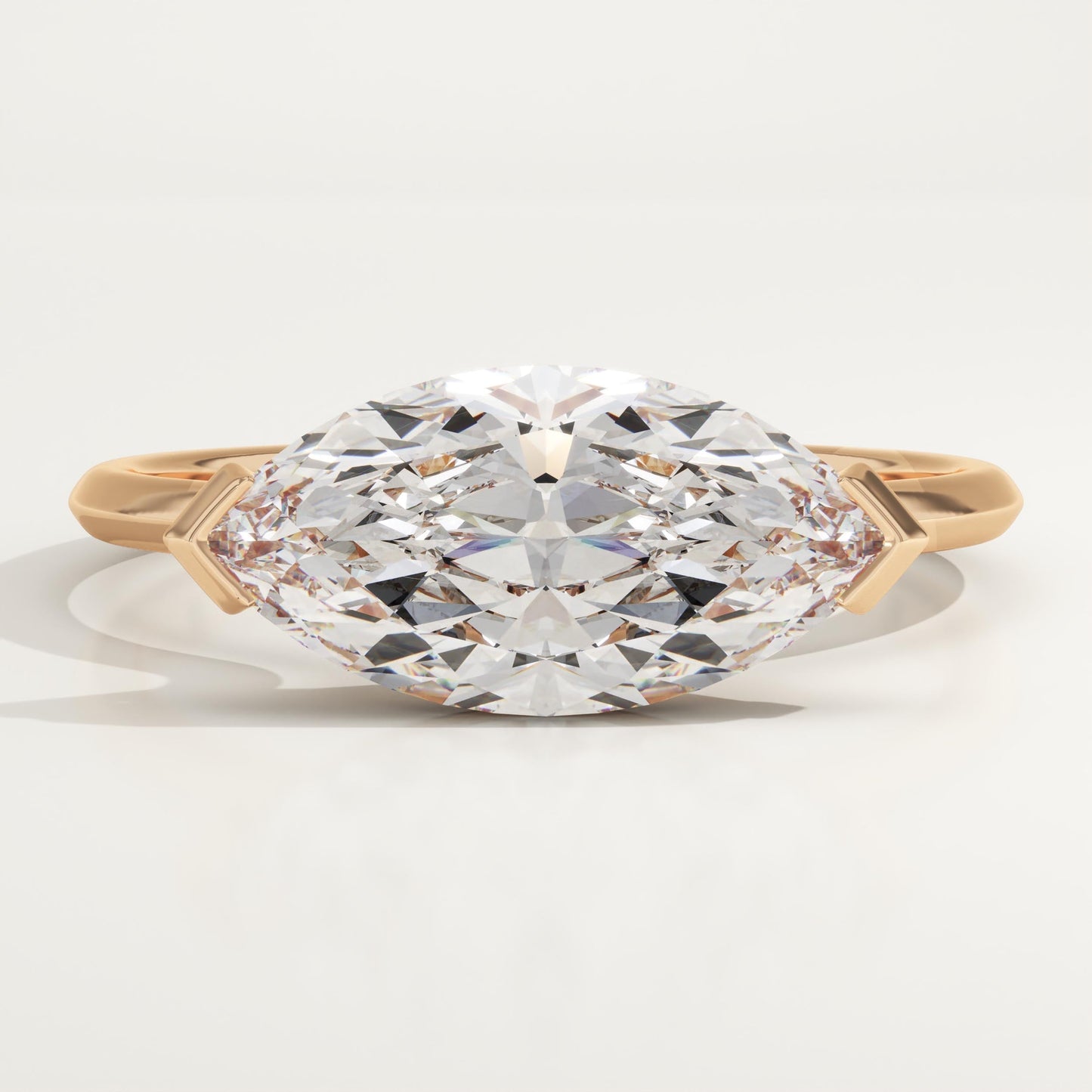 1.75 CT East West Marquise Cut Solitaire Moissanite Engagement Ring