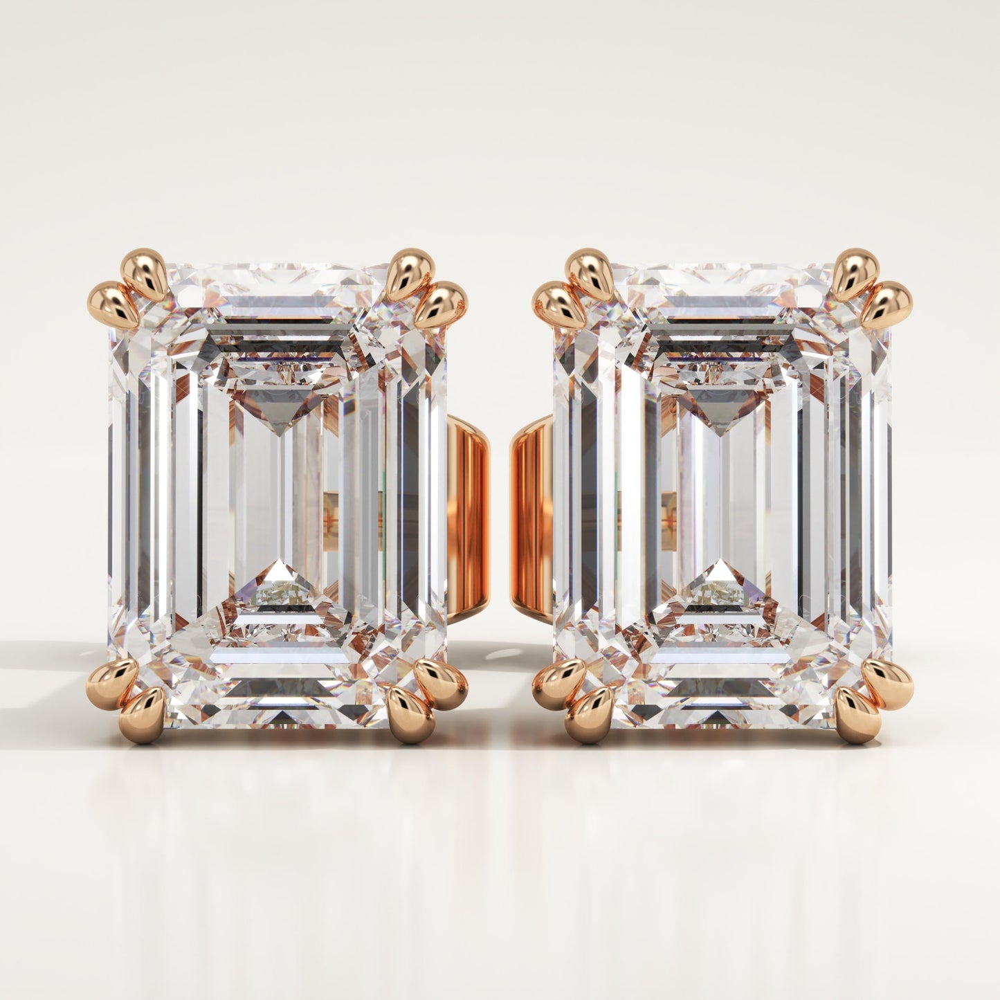 1 TCW Emerald Lab-Grown Diamond Stud Earrings