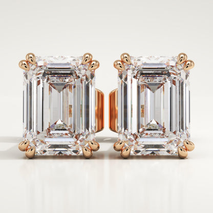 1 TCW Emerald Lab-Grown Diamond Stud Earrings