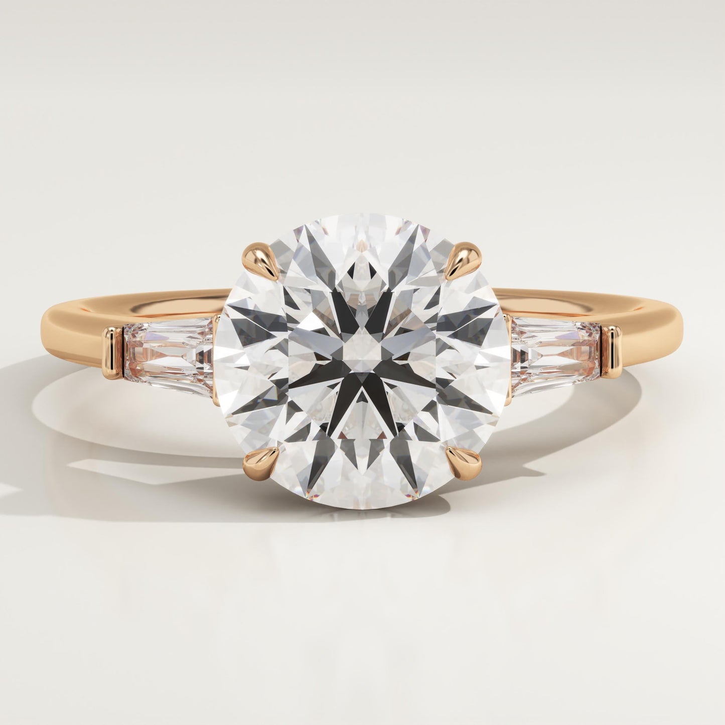 Round Cut Three Stone Lab-Grown Diamond Engagement Ring
