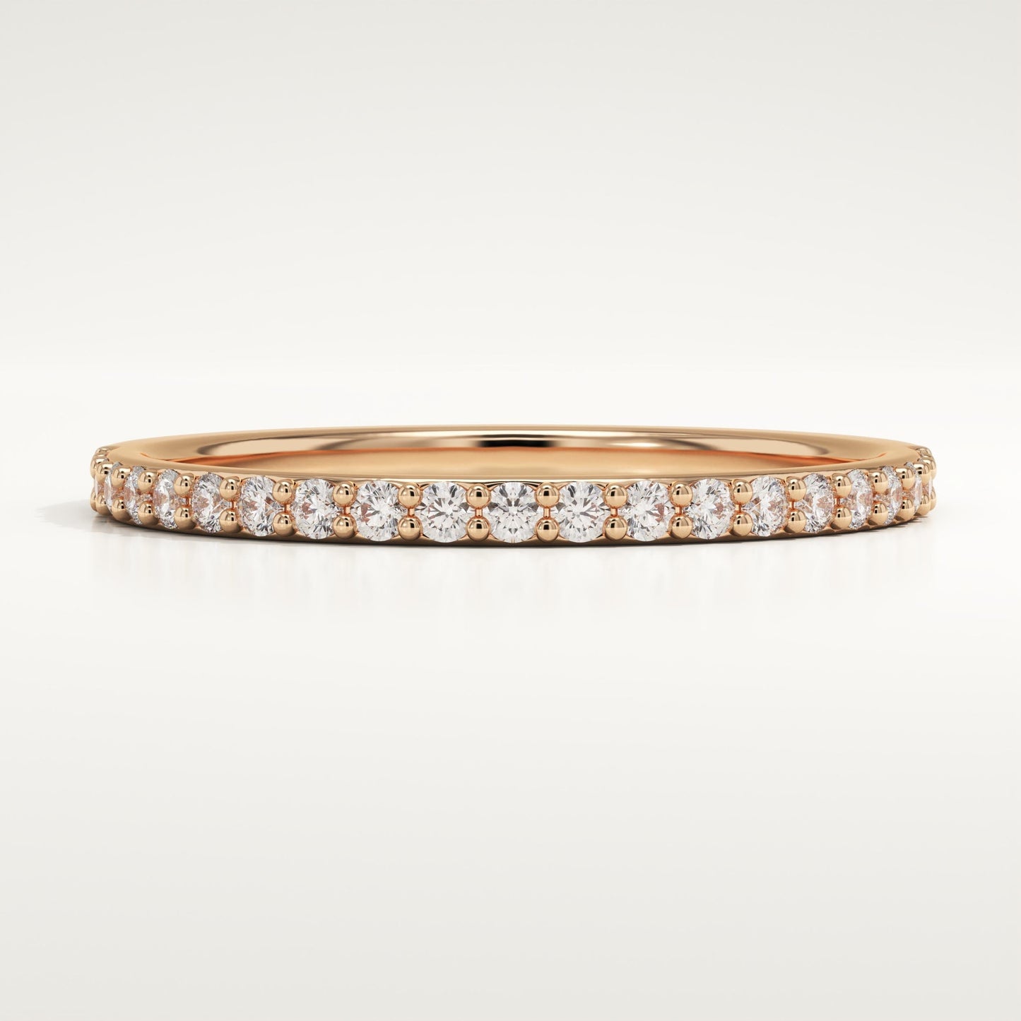 0.18 TCW Round Lab-Grown Diamond Half Eternity Wedding Band