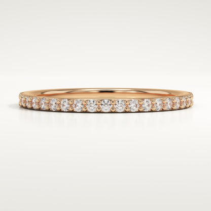 0.18 TCW Round Lab-Grown Diamond Half Eternity Wedding Band