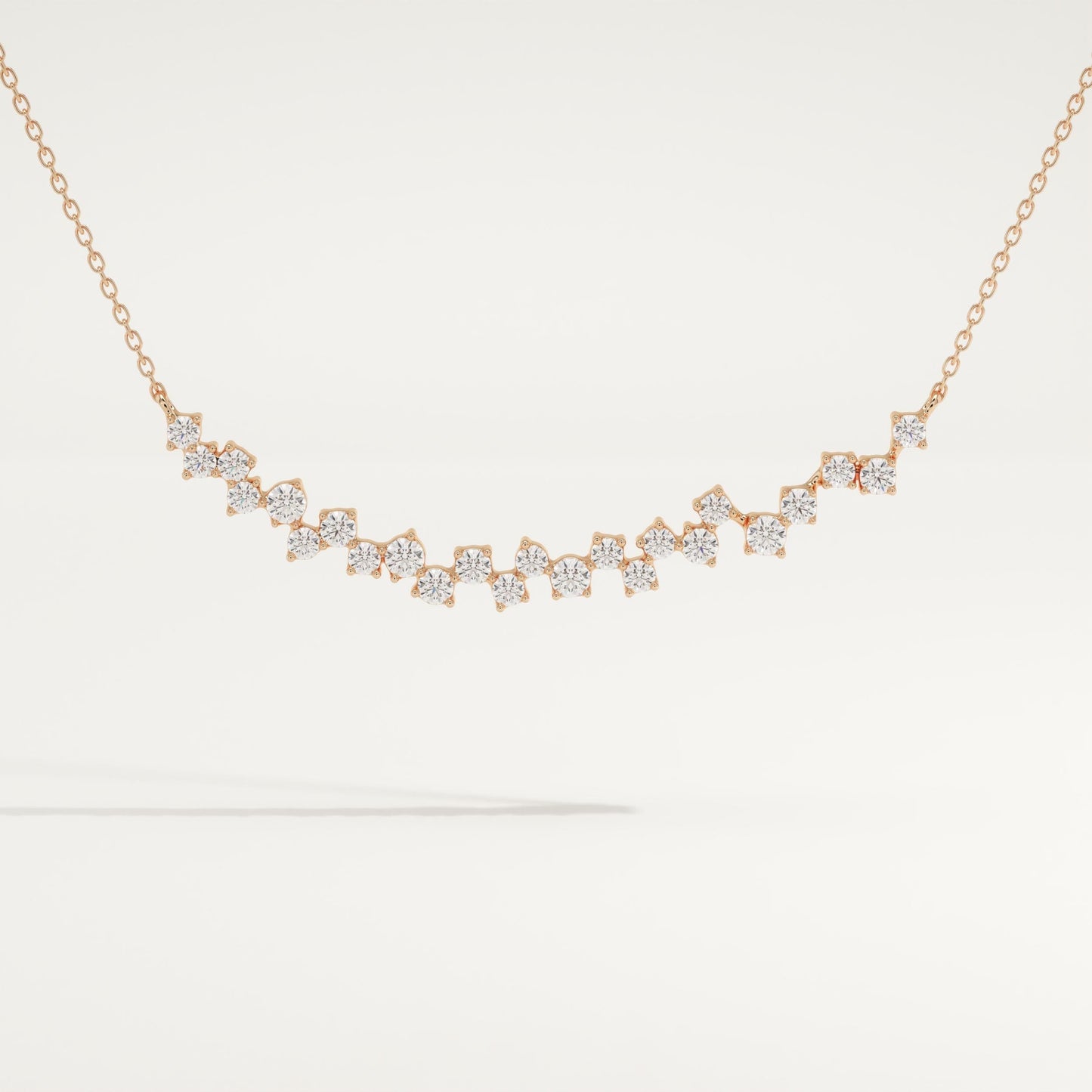 0.65 TCW Round Lab-Grown Diamond Cluster Charm Necklace