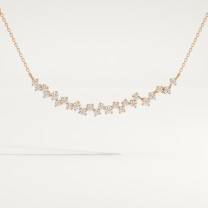 0.65 TCW Round Lab-Grown Diamond Cluster Charm Necklace