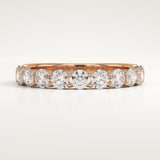1.1 TCW Round Cut Lab-Grown Diamond Half Eternity Wedding Band