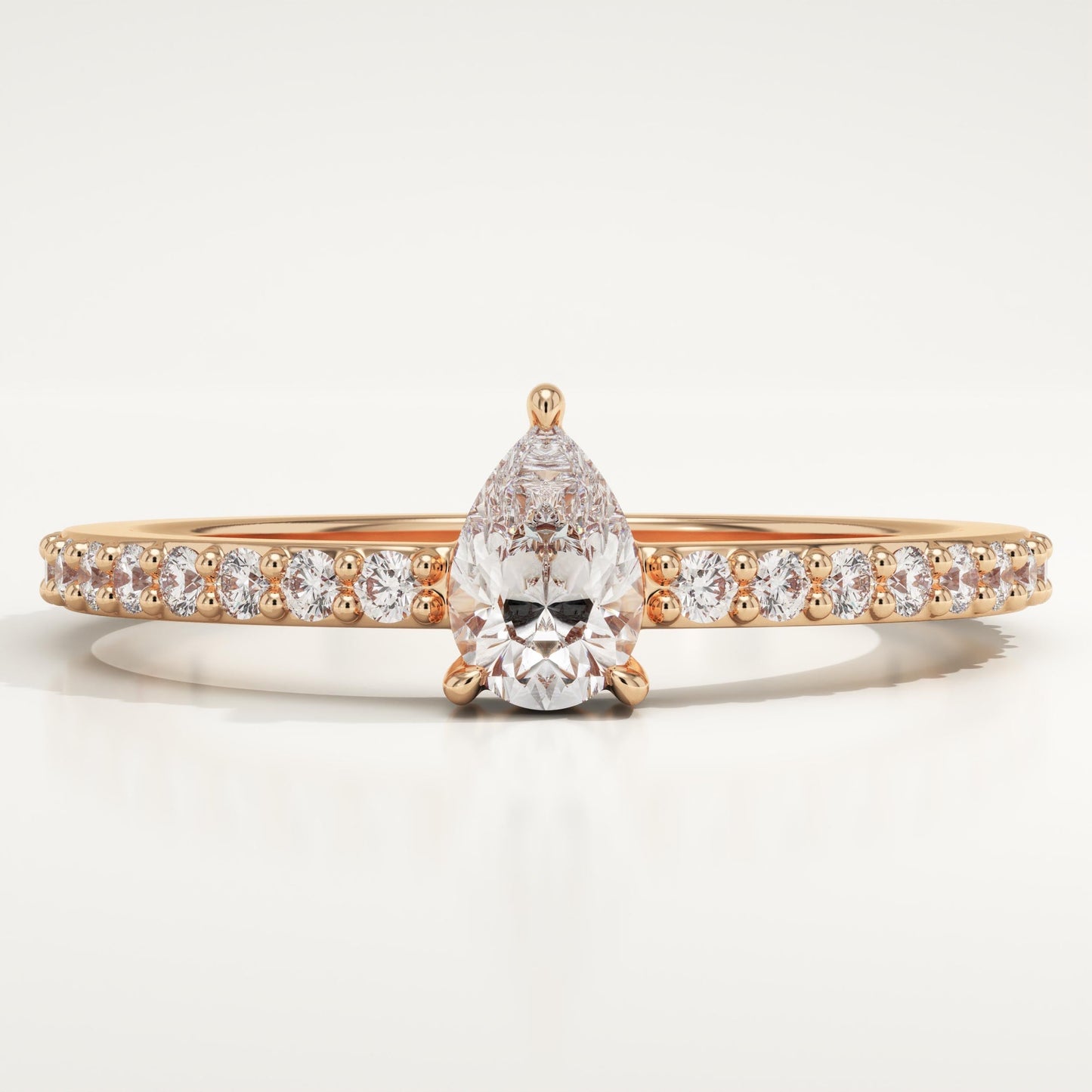 Pear Cut Pave Lab-Grown Diamond Engagement Ring