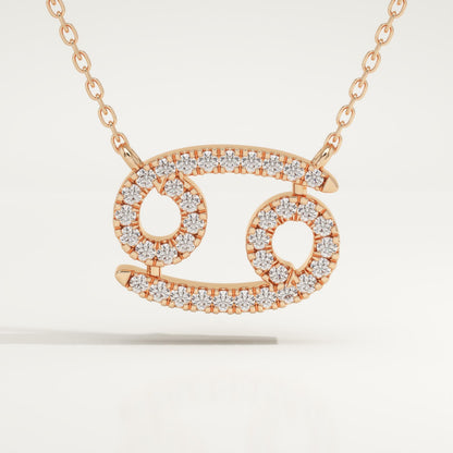 0.175 TCW Round Lab-Grown Diamond Cancer Zodiac Necklace