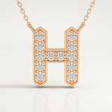 0.36 TCW Round Lab-Grown Diamond H Initial Necklace