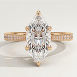 1.5 CT Marquise Cut Pave Style Lab-Grown Diamond Engagement Ring