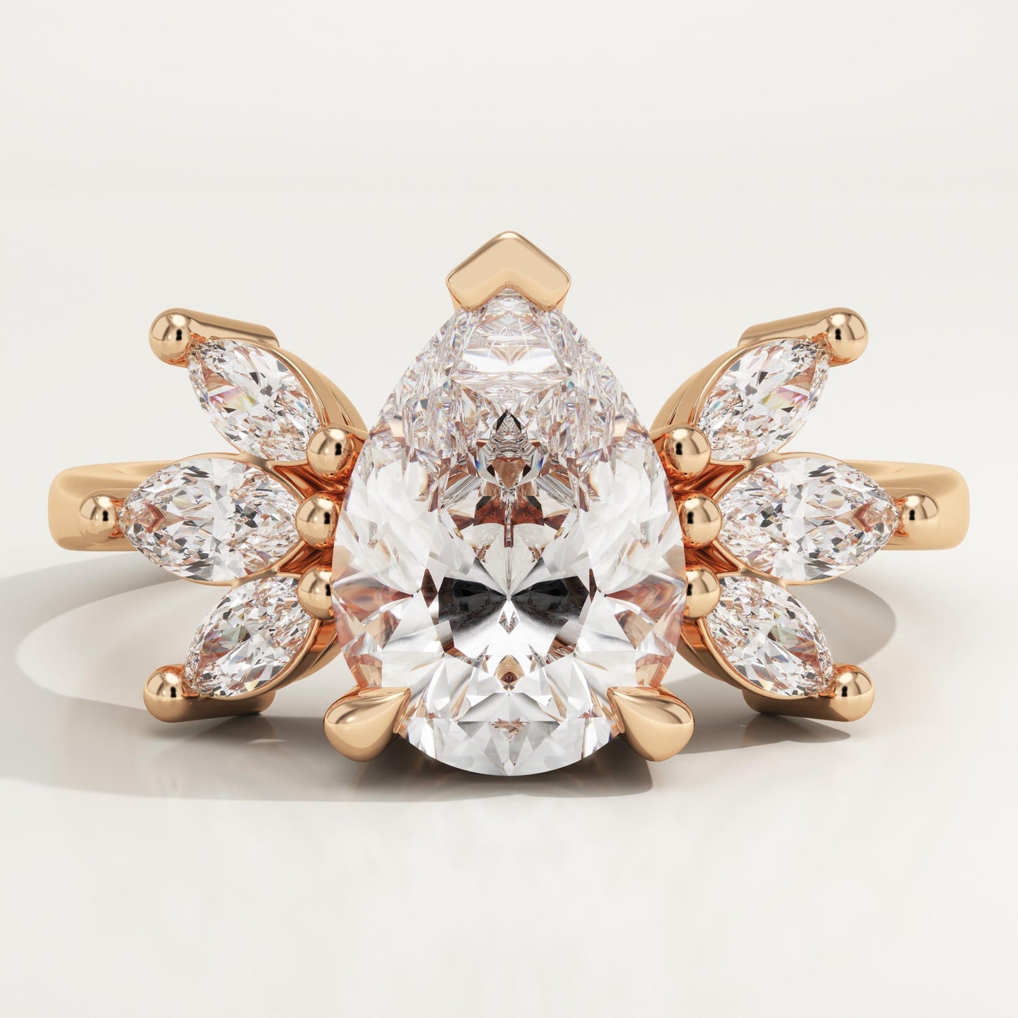 Pear Cut Nature Inspired Lab-Grown Diamond Engagement Ring
