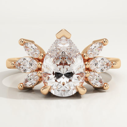 Pear Cut Nature Inspired Lab-Grown Diamond Engagement Ring