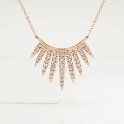 0.426 TCW Round Lab-Grown Diamond Sunbeams Charm Necklace