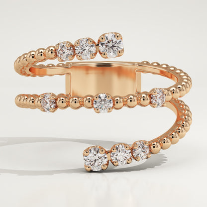 0.267 TCW Round Lab-Grown Diamond Spiral Wedding Band