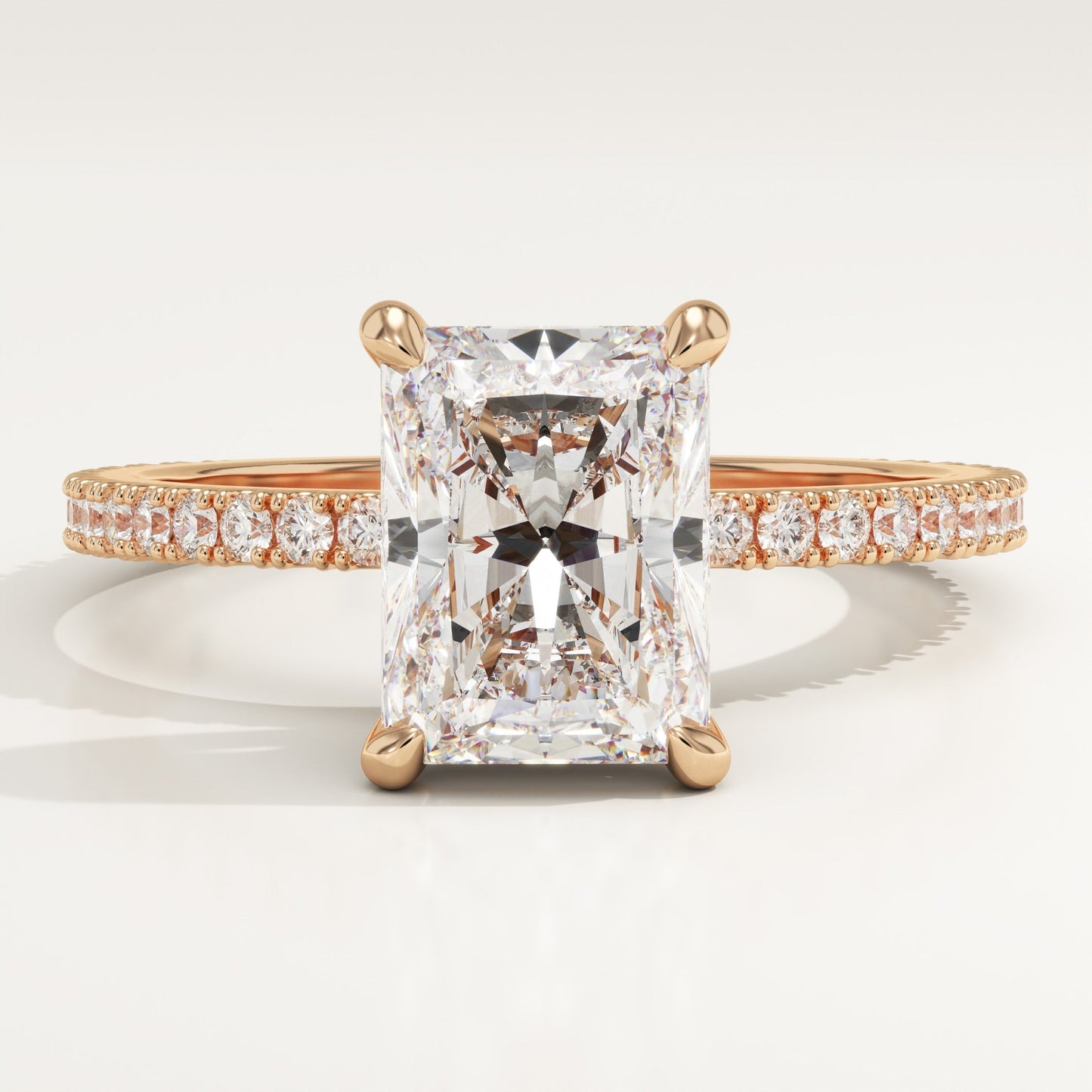 Radiant Cut Pave Lab-Grown Diamond Engagement Ring