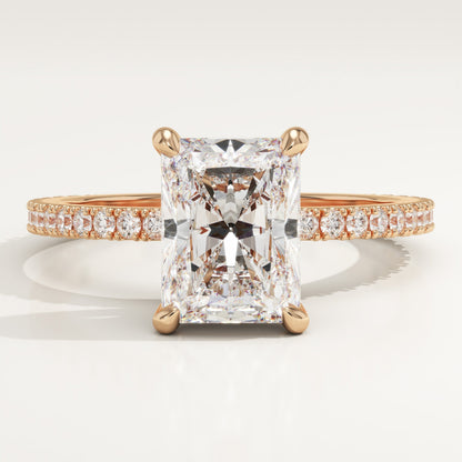 Radiant Cut Pave Lab-Grown Diamond Engagement Ring