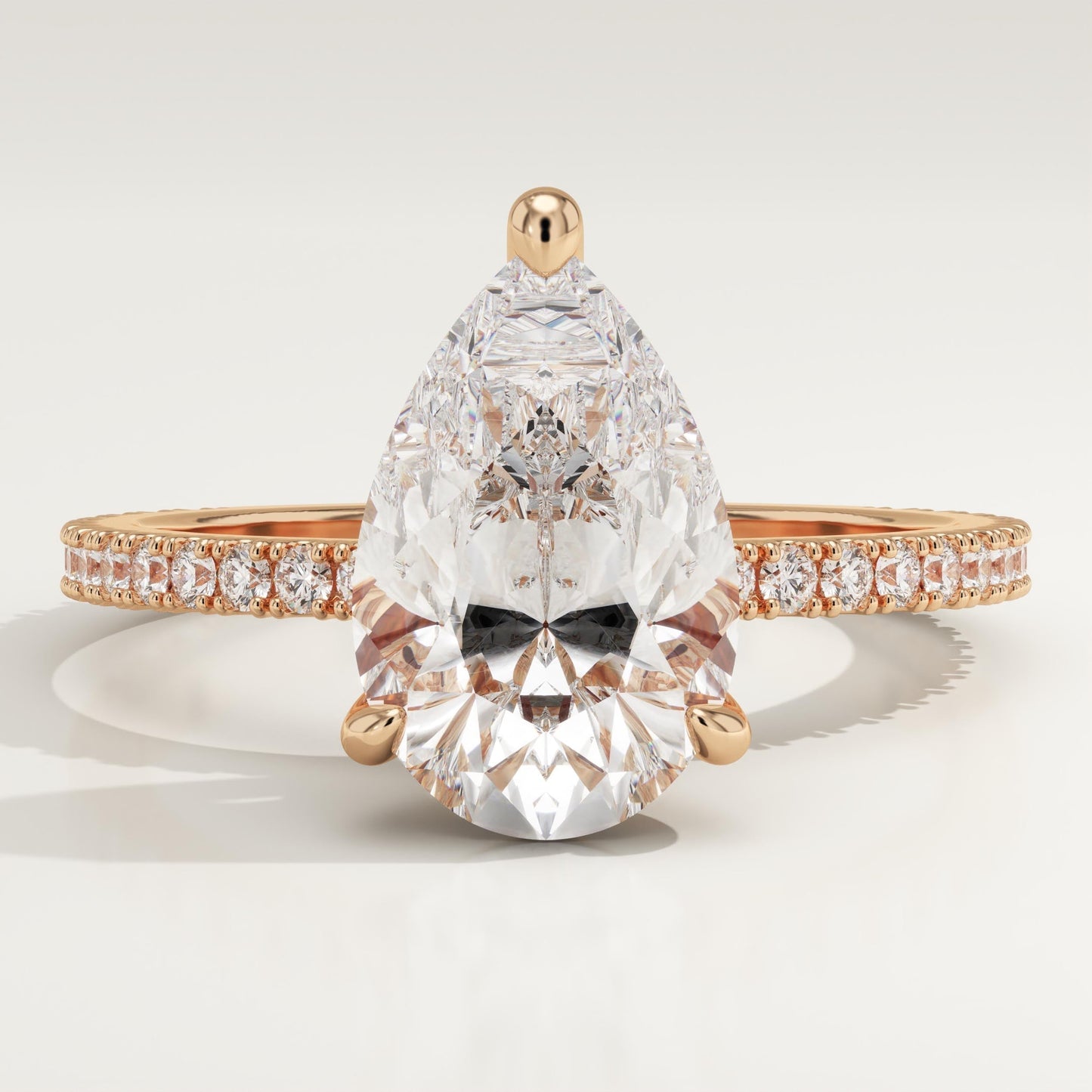Pear Cut Pave Lab-Grown Diamond Engagement Ring