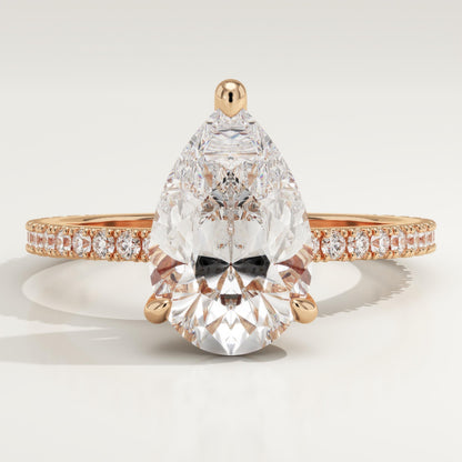 Pear Cut Pave Lab-Grown Diamond Engagement Ring