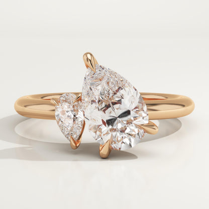 1.5 TCW Pear Cut Toi Et Moi Lab-Grown Diamond Engagement Ring