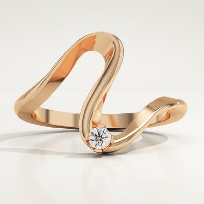 0.07 CT Round Lab-Grown Diamond Curved Wedding Band