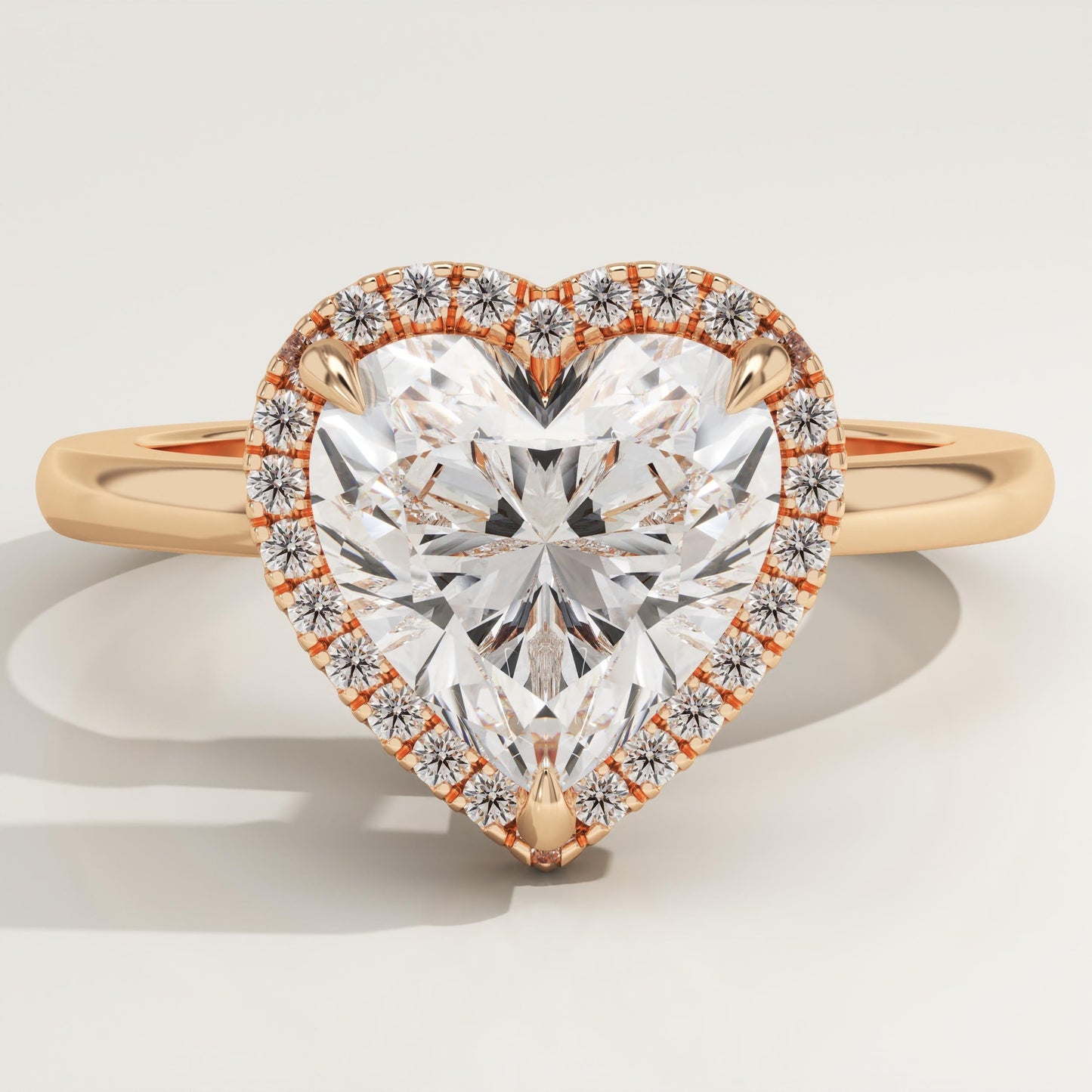 Heart Cut Halo Lab-Grown Diamond Engagement Ring
