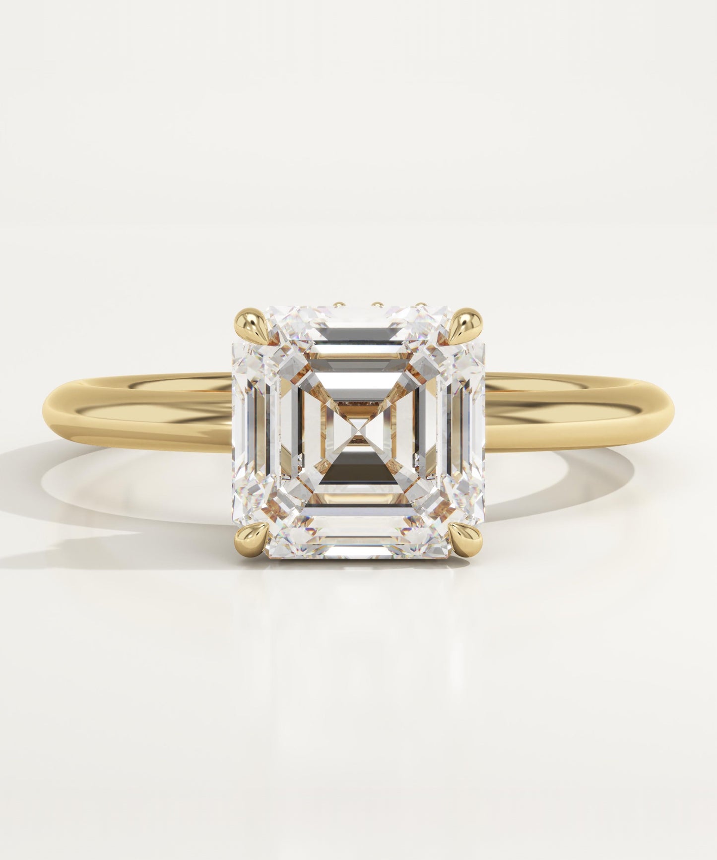 Asscher Cut Hidden Halo Lab-Grown Diamond Engagement Ring