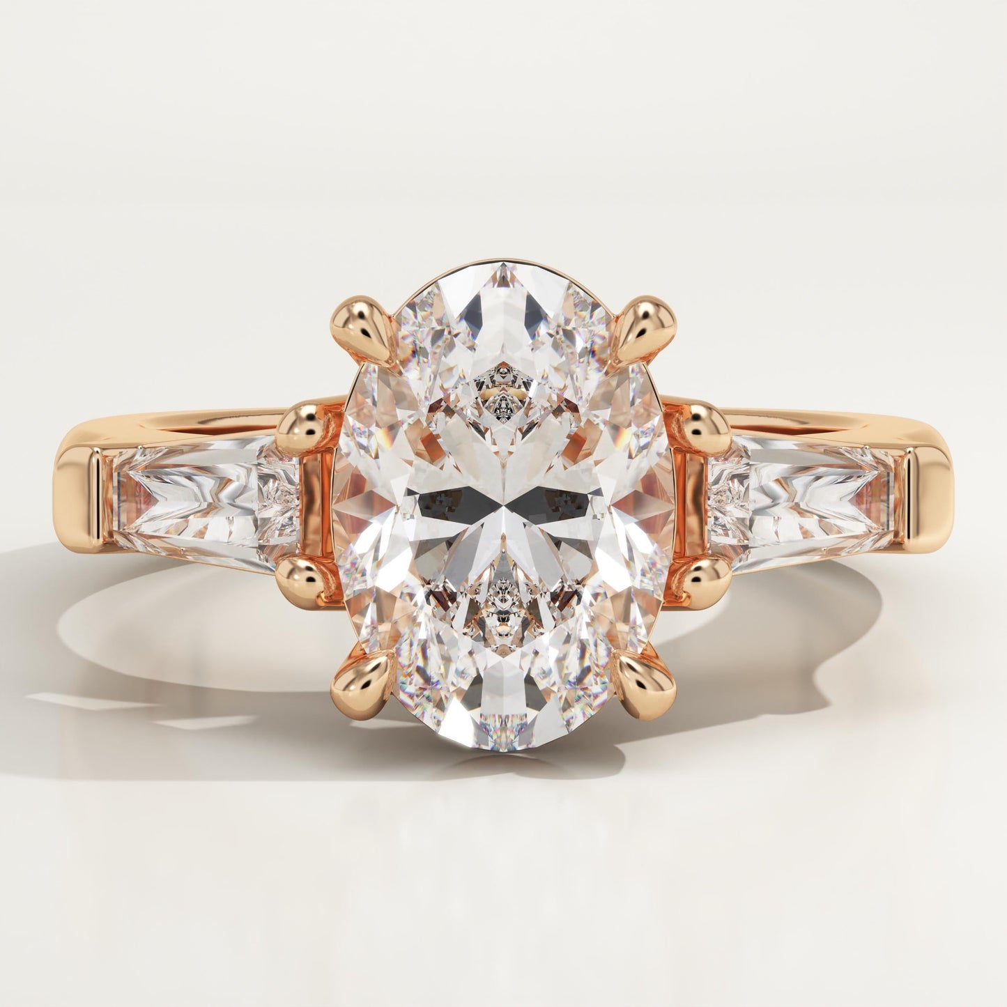 Oval Cut Three Stone Lab-Grown Diamond Engagement Ring
