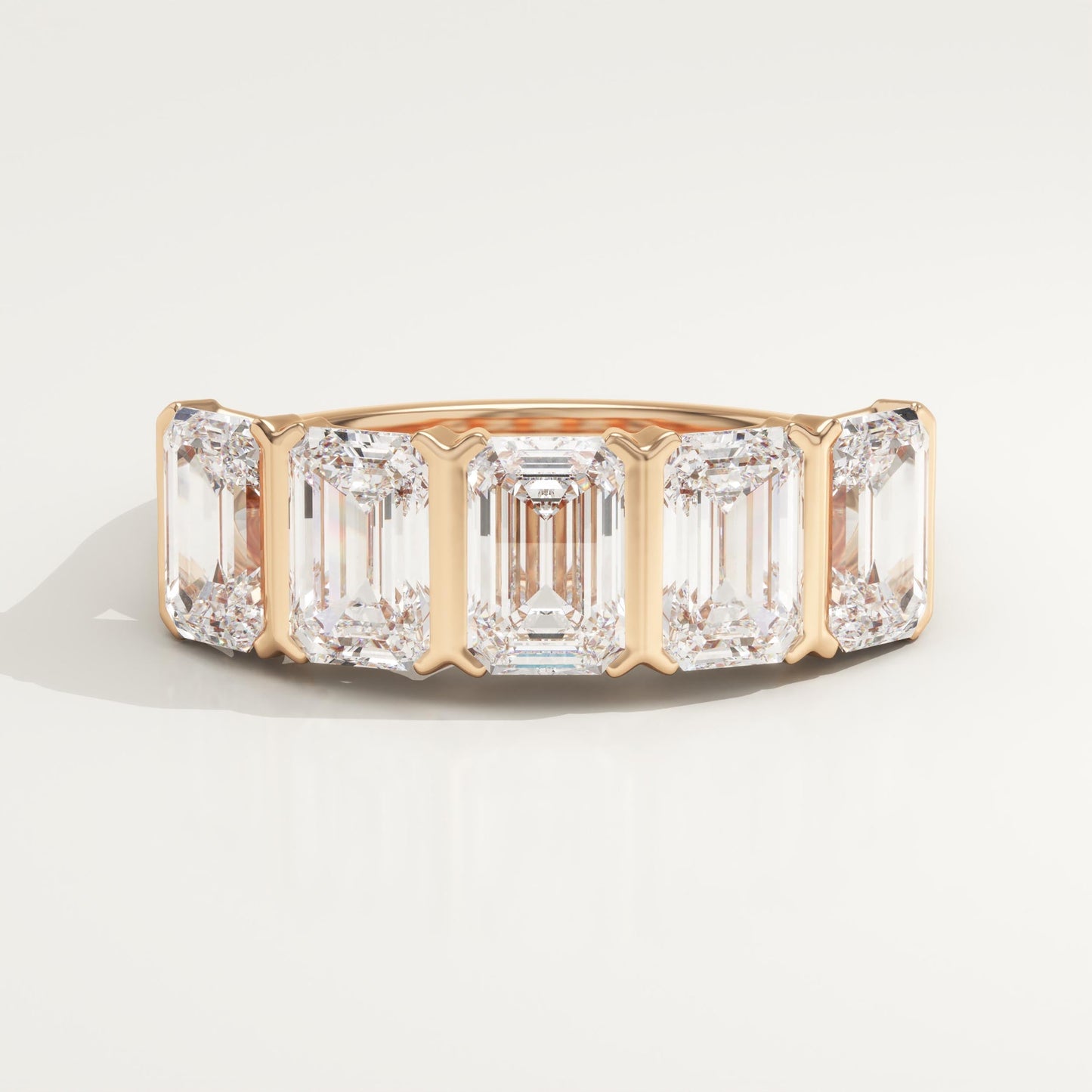 2.5 TCW Emerald Lab-Grown Diamond Half Eternity Wedding Band