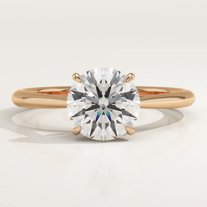 Round Cut Solitaire Cathedral Lab-Grown Diamond Engagement Ring