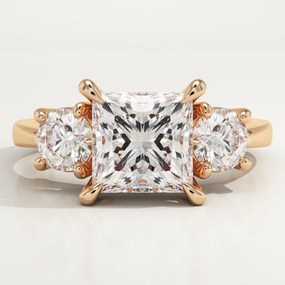 Princess Cut Three Stone Lab-Grown Diamond Engagement Ring