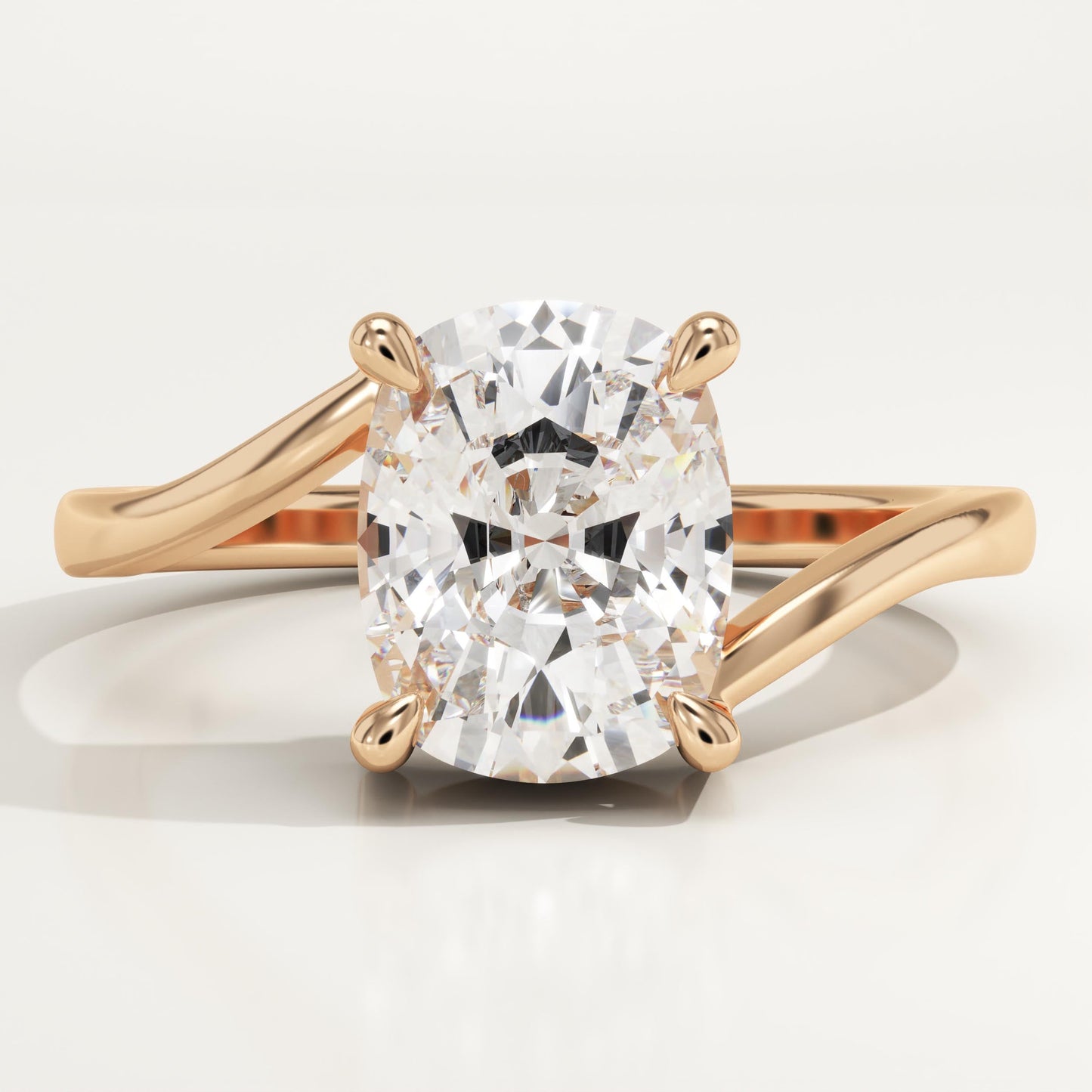 Elongated Cushion Cut Swirl Lab-Grown Diamond Engagement Ring
