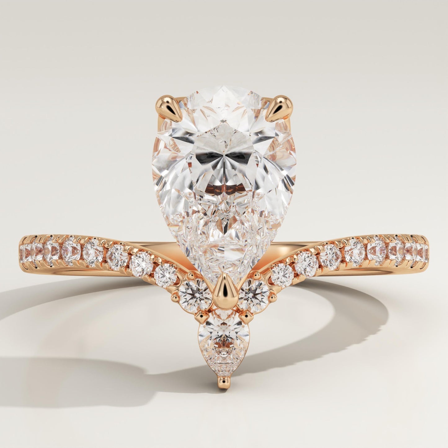 Pear Cut Pave Lab-Grown Diamond Engagement Ring