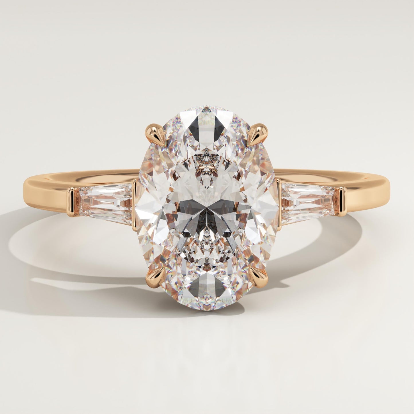 Oval Cut Three Stone Lab-Grown Diamond Engagement Ring