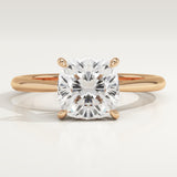 2.0 CT Cushion Cut Solitaire Lab-Grown Diamond Engagement Ring