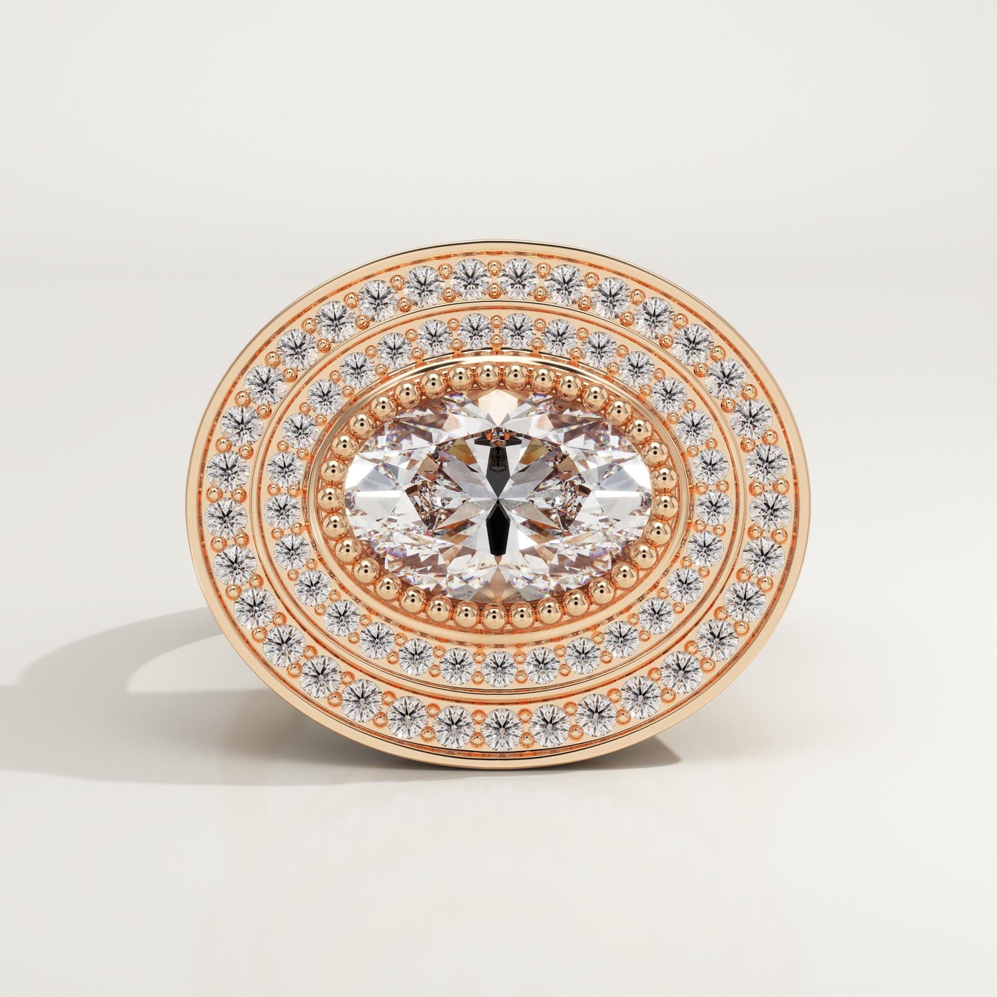 Oval Cut Double Halo Lab-Grown Diamond Engagement Ring