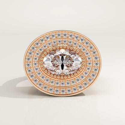 Oval Cut Double Halo Lab-Grown Diamond Engagement Ring