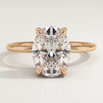 2.0 CT Oval Cut Hidden Halo Lab-Grown Diamond Engagement Ring