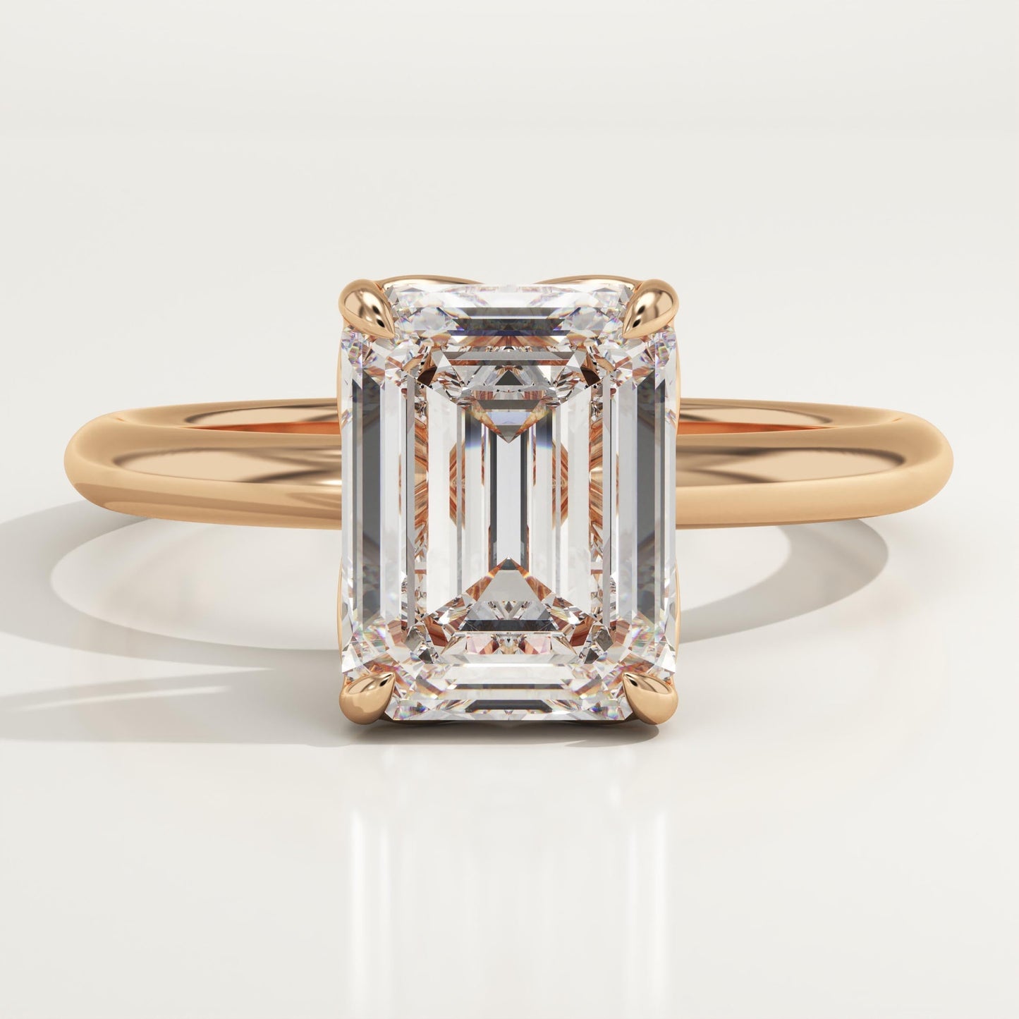 Emerald Cut Solitaire Lab-Grown Diamond Engagement Ring