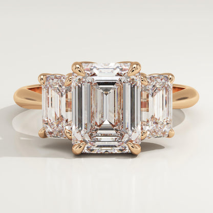 Emerald Cut Three Stone Lab-Grown Diamond Engagement Ring