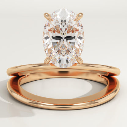 Oval Cut Solitaire Lab-Grown Diamond Engagement Ring