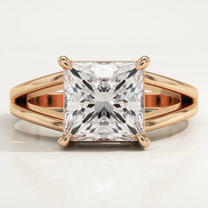 Princess Cut Solitaire Split Shank Lab-Grown Diamond Engagement Ring