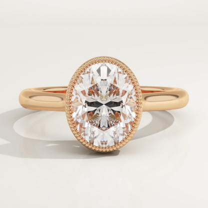 Oval Cut Bezel Lab-Grown Diamond Engagement Ring