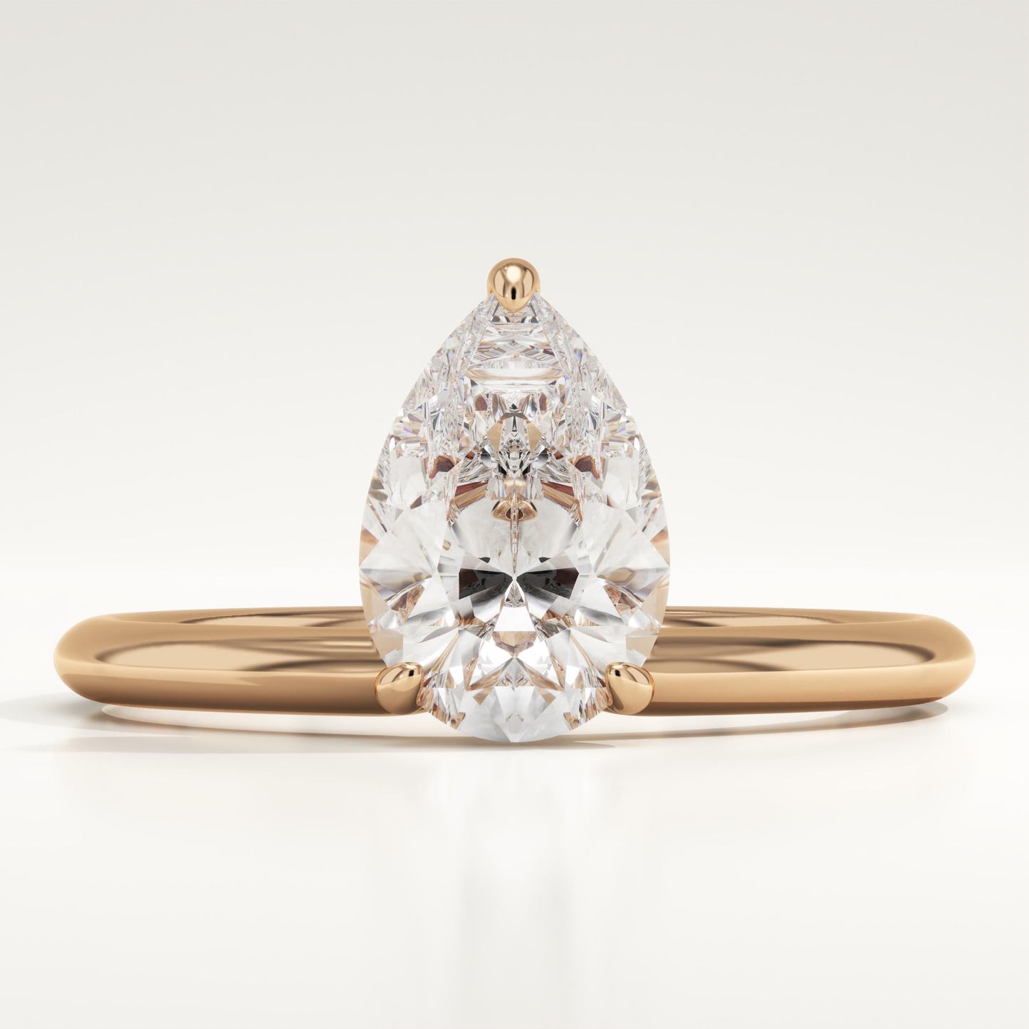 1.25 CT Pear Cut Solitaire Moissanite Engagement Ring
