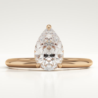 1.25 CT Pear Cut Solitaire Moissanite Engagement Ring