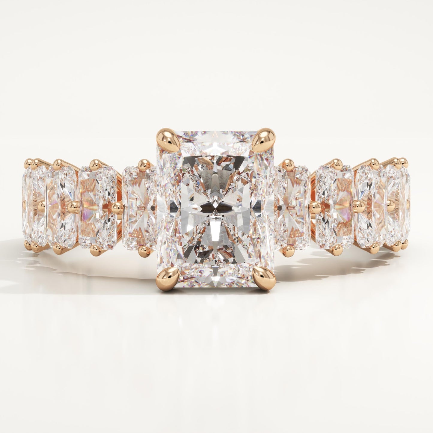 Radiant Cut Pave Lab-Grown Diamond Engagement Ring