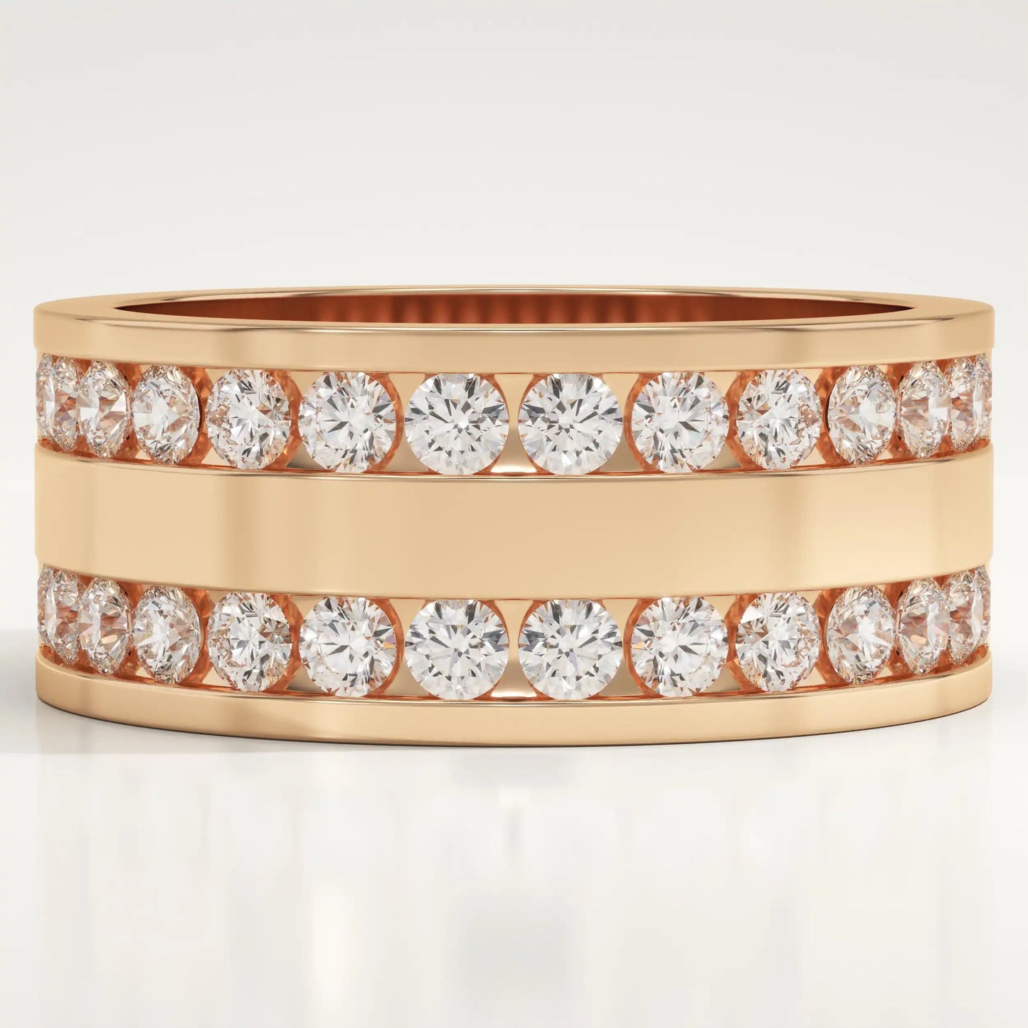 1.12 TCW Round Lab-Grown Diamond Channel Setting Wedding Band For Men