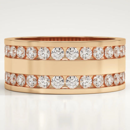 1.12 TCW Round Lab-Grown Diamond Channel Setting Wedding Band For Men
